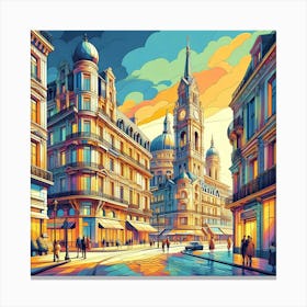 Paris Cityscape Canvas Print