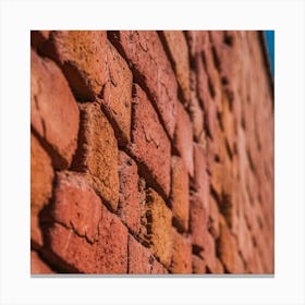 Brick Wall With Blue Sky Canvas Print