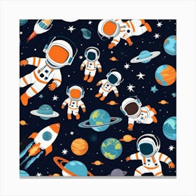 Astronauts In Space 7 Canvas Print