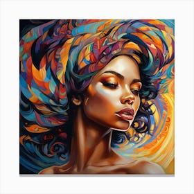 African Woman With Colorful Hair 2 Canvas Print