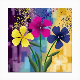 Flowers with Abstract Background Canvas Print