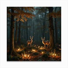 Deer In The Forest 11 Canvas Print