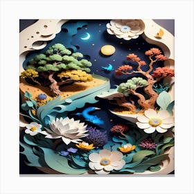 Paper Cut Art Canvas Print