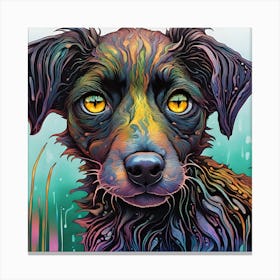 Dog With Yellow Eyes Canvas Print
