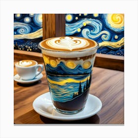 Starry Night in a coffee cup Canvas Print