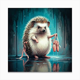 Hedgehog In Ballet Shoes Stampe su tela