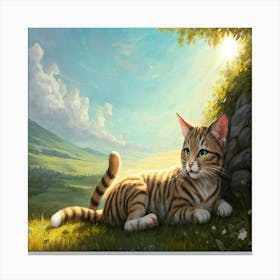 Cat In The Grass Canvas Print