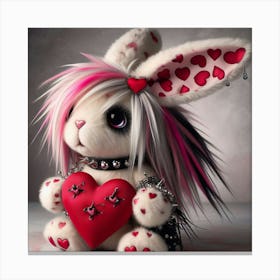 Valentine Bunny Heart Canvas Print