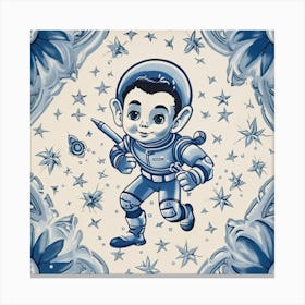Astro Boy Cartoon Delft Tile Illustration 4 Canvas Print