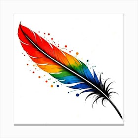 Rainbow Feather 11 Canvas Print