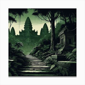 Illustration, Jungle landscape Canvas Print