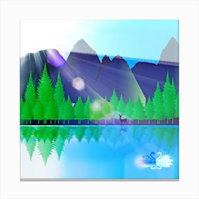 Forest Landscape Pine Trees Forest Canvas Print