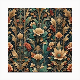 Wallpaper Floral Pattern 1 Canvas Print
