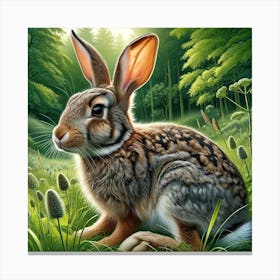 Rabbit In The Woods 1 Canvas Print