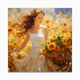 Sunflowers And Beauty Canvas Print