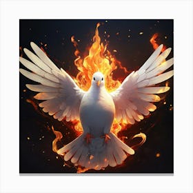 Dove In Flames 1 Canvas Print