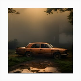 Old Car In The Fog 7 Canvas Print