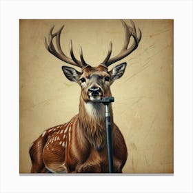 Deer With A Stick Canvas Print