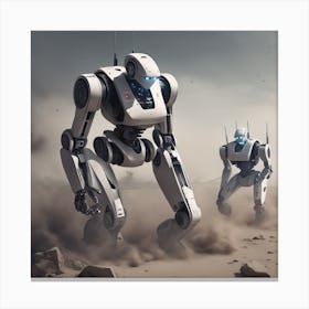 Robots In The Desert 9 Canvas Print