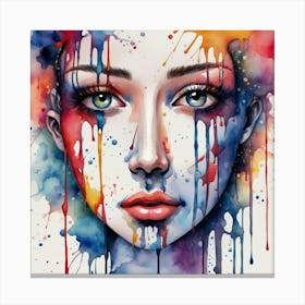 Watercolor Of A Woman 7 Canvas Print