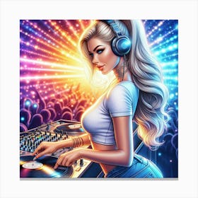 Dj Girl Canvas Print