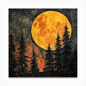 Full Moon In The Forest 5 Canvas Print