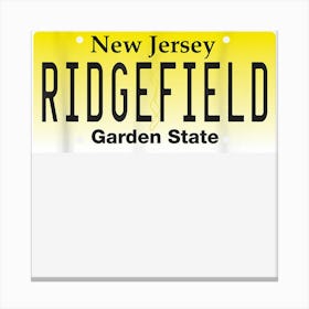 Ridgefield Nj New Jersey License Plate Hometown Graphic Canvas Print