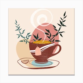 Tea Cup Illustration Canvas Print