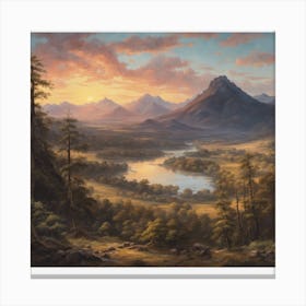 Sunset In The Mountains Canvas Print