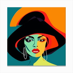 Woman In A Hat 24 Canvas Print