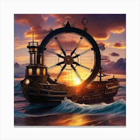 Steampunk Ship Canvas Print