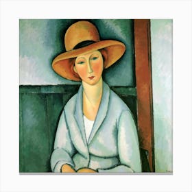 Woman In A Hat 5 Canvas Print