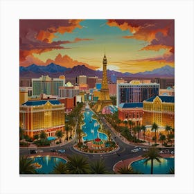 Las Vegas At Sunset Canvas Print