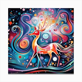 Deer On A Colorful Background Canvas Print