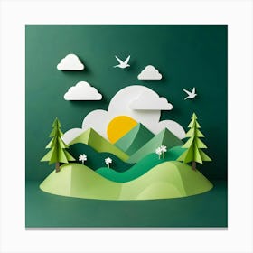 Landscape Paper Art Canvas Print