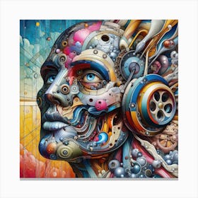 Cyborg Head Canvas Print