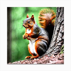 Squirrel In The Woods 26 Canvas Print