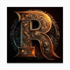 Steampunk Letter R Canvas Print