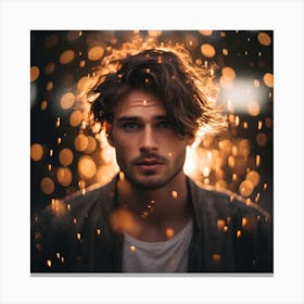 Portrait Of A Man With Lights Canvas Print