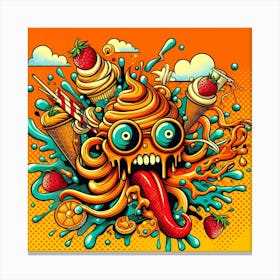 Ice Cream Monster Canvas Print