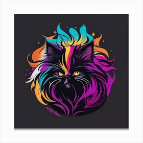 Cat In Flames Canvas Print