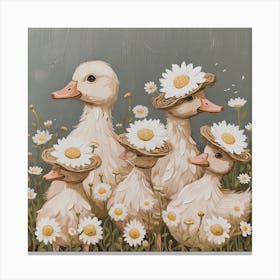 Ducklings Fairycore Painting 10 Canvas Print