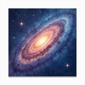 Celestial Watercolor With Bright, Swirling Galaxies 1 Canvas Print