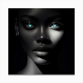 Black Woman With Blue Eyes Canvas Print