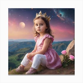 Little Girl In A Crown Canvas Print