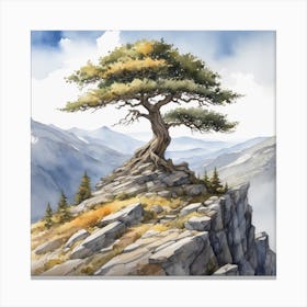 Lone Tree On The Cliff Canvas Print