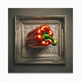 Frame Created From Bell Pepper On Edges And Nothing In Middle Haze Ultra Detailed Film Photograph (5) Canvas Print