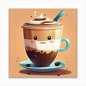 Kawaii Coffee 8 Canvas Print