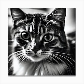 Black And White Cat 25 Canvas Print