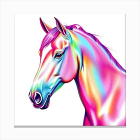 Rainbow Color Translucent Horse Head Canvas Print